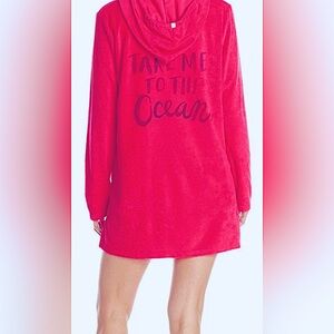 Life Is Good-Take Me To The Ocean CoverUp Hoodie M NWT LS Terry Bathing Suit